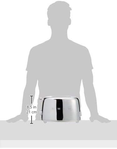 SMEG 2 Slice Toaster with 6 Presets and Defrost Function and Removable Crumb Tray TSF01SSUS, Stainless Steel 2-Wide Slots, 6 Browning Levels, Bagel, Reheat & Defrost, Self-Centering Slots, Easy
