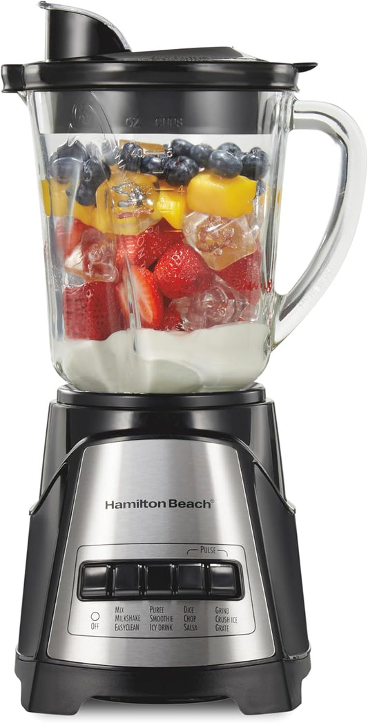 Power Elite Wave Action Blender for Smoothies, 40 Oz Glass Jar, 12 Functions Including Puree, Crush Ice, 700 Watts - Black (58148A)
