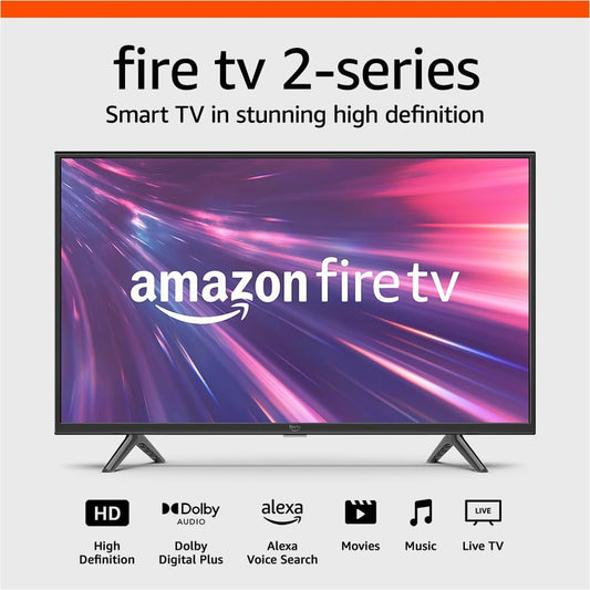 Fire TV 32" 2-Series (Newest Model), HD Smart TV with Fire TV Alexa Voice Remote, Stream Live TV without Cable