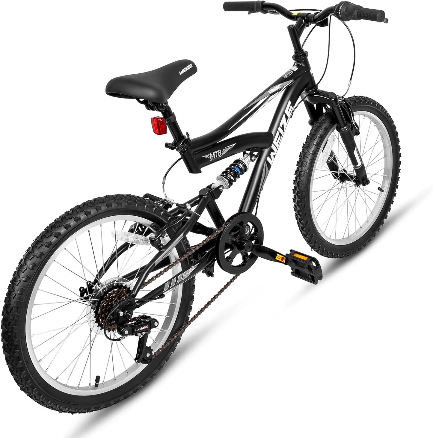 Kids Mountain Bike, 20 Inch Kids' Bicycles for 6-12 Years Old Boys Girls with Dual Full Suspension, 6 Speeds Drivetrain, High-Carbon Steel Frame, Ideal for Young Riders and Adventurers
