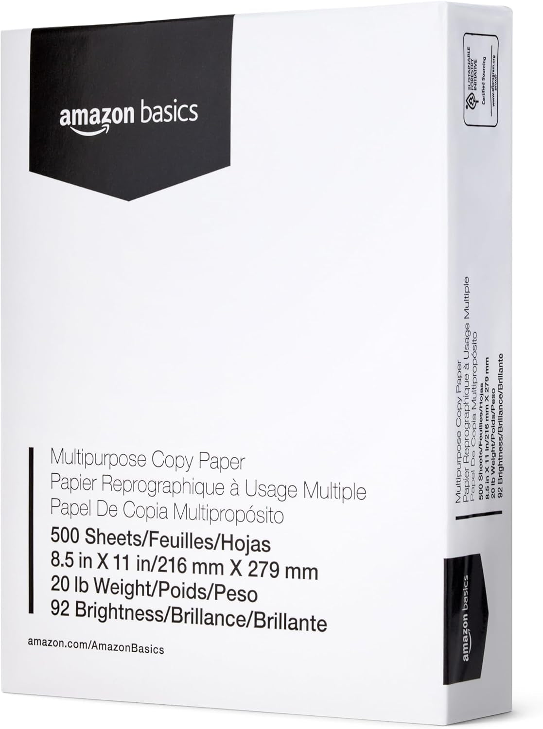 Multipurpose Copy Printer Paper, 20 Lb, 8.5 X 11 Inches, 8 Reams (4,000 Sheets), 92 Bright, White