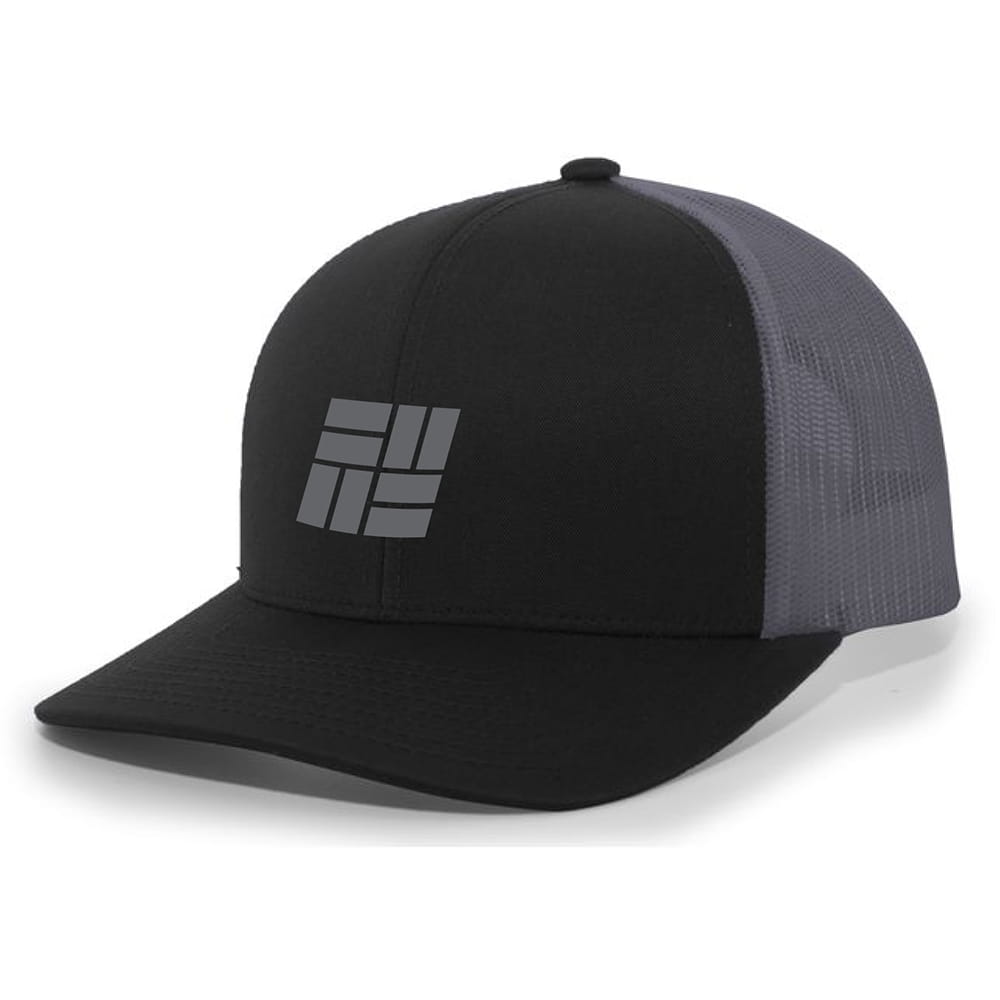 PalletOne- Snapback Trucker Cap Black and Cube Graphite Logo