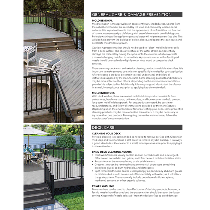 Deckorators Care Maintenance Guide