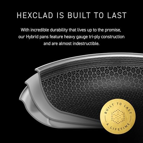 HexClad Hybrid Nonstick 14-Piece Cookware Set, 8", 10", and 12" Pans with Lids, 2, 3, and 8Qt Pots with Lids, and 2 Silicone Trivets, Stay-Cool Handles, Dishwasher and Oven-Safe, Induction Ready