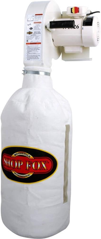 Shop Fox W1826 Wall Dust Collector, 2.5 Micron Filtration,White