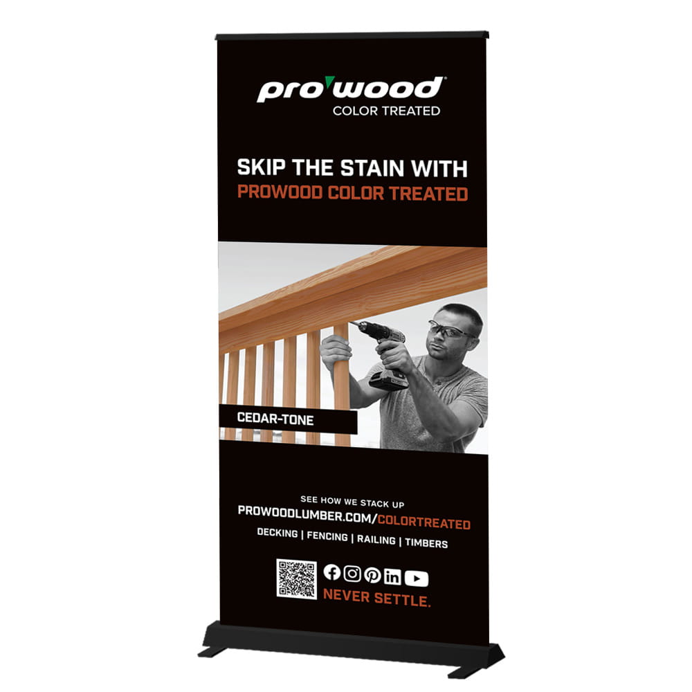 ProWood Pull Up Color Treated Cedar Tone Pull Up Banner