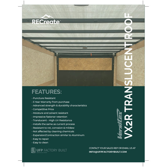 RECreate VX2R Roof Sell Sheets