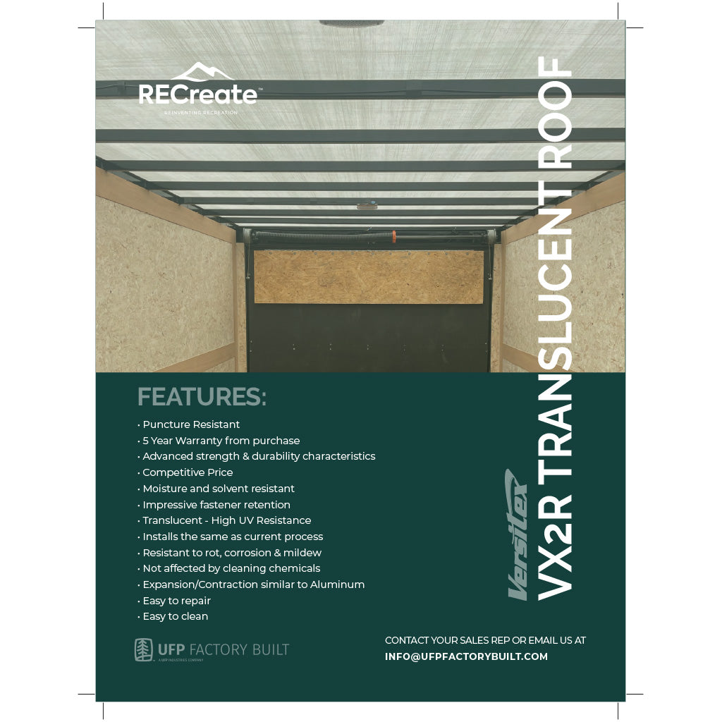 RECreate VX2R Roof Sell Sheets