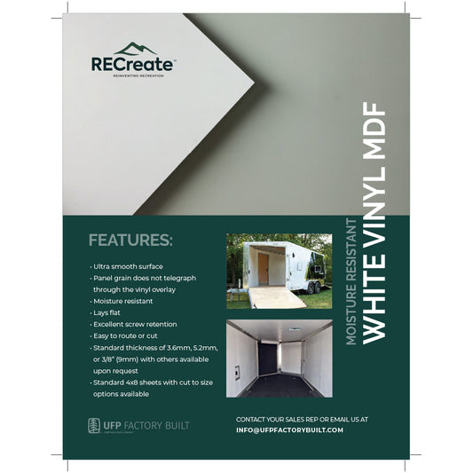 RECreate White Vinyl Sell Sheets
