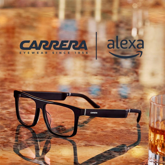 Smart Glasses with Alexa, Smart audio glasses, Sprinter black frames with blue light filtering lenses, Square