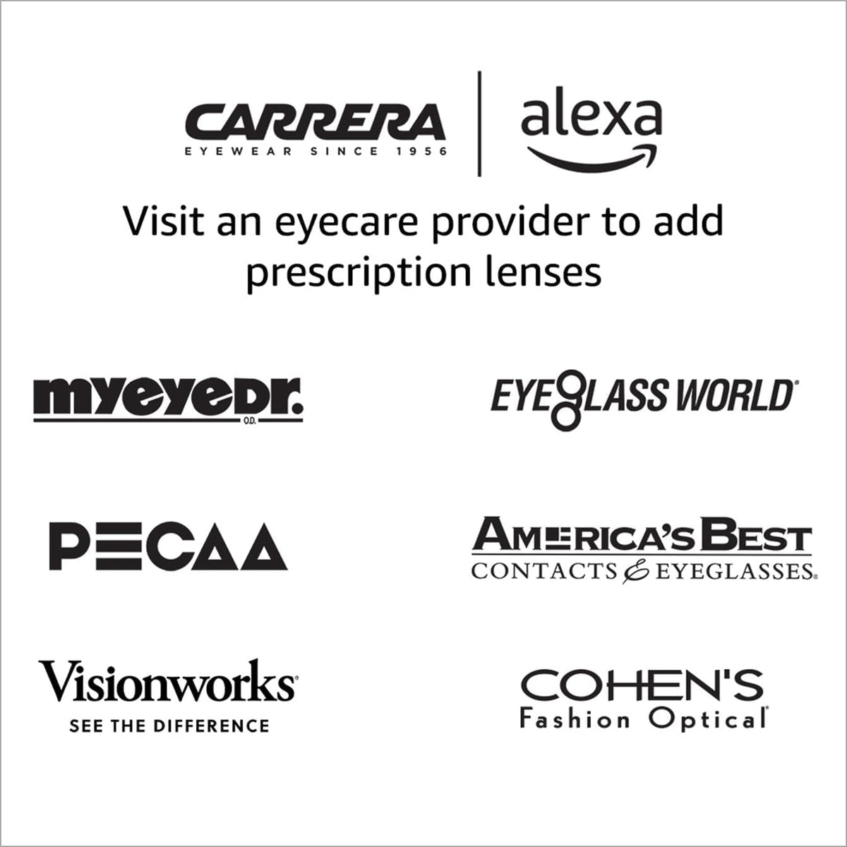 Smart Glasses with Alexa, Smart audio glasses, Sprinter black frames with blue light filtering lenses, Square