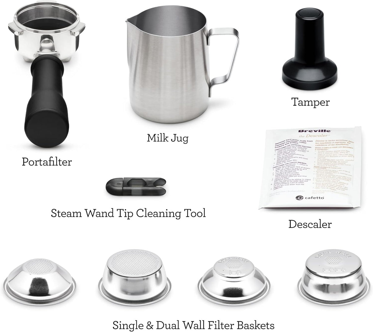 Breville BES450BSS Bambino Espresso Machine, Brushed Stainless Steel Make café-quality espresso, lattes and cappuccinos at home with this compact, manual coffee maker | Beginner-friendly