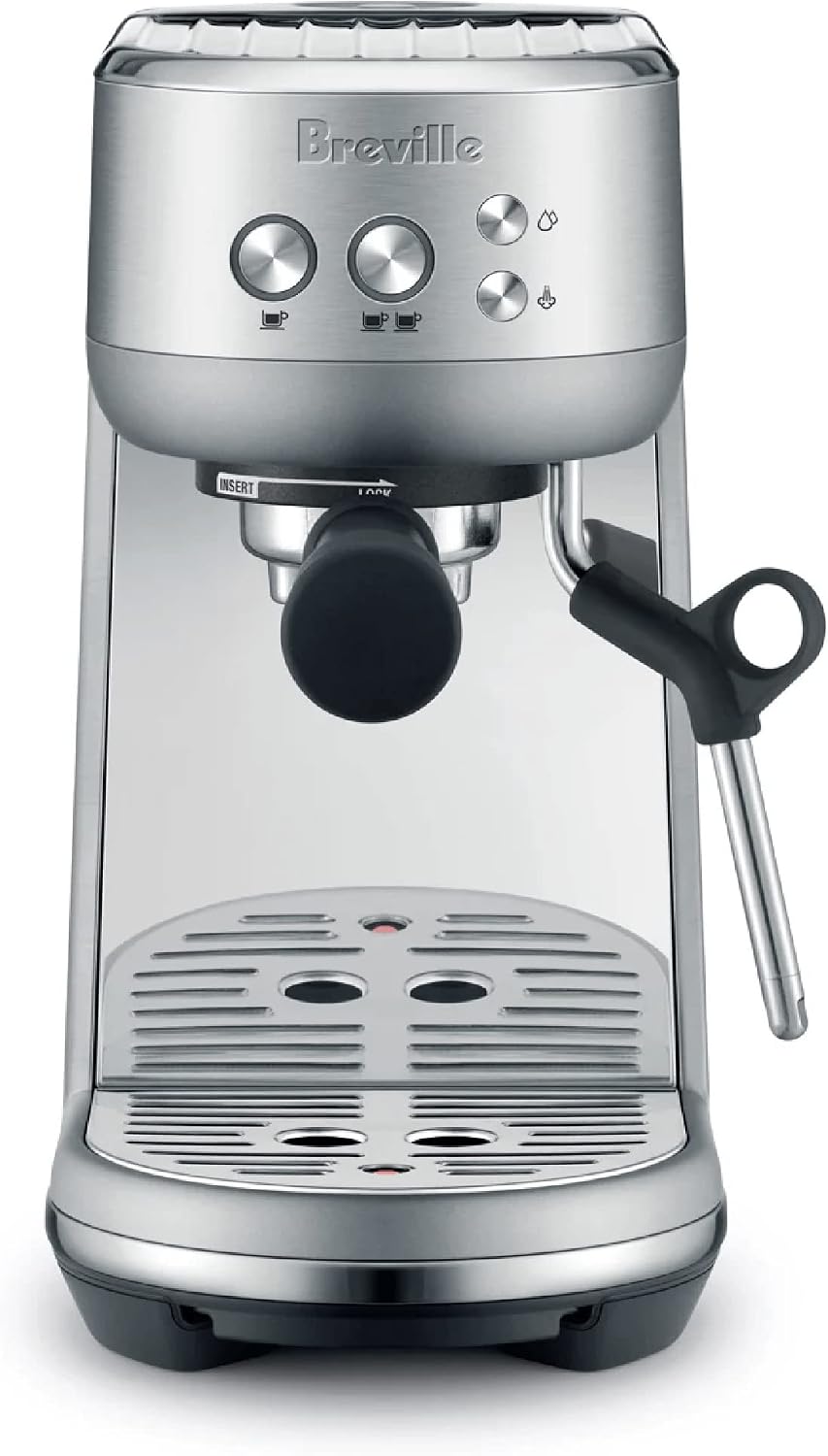 Breville BES450BSS Bambino Espresso Machine, Brushed Stainless Steel Make café-quality espresso, lattes and cappuccinos at home with this compact, manual coffee maker | Beginner-friendly