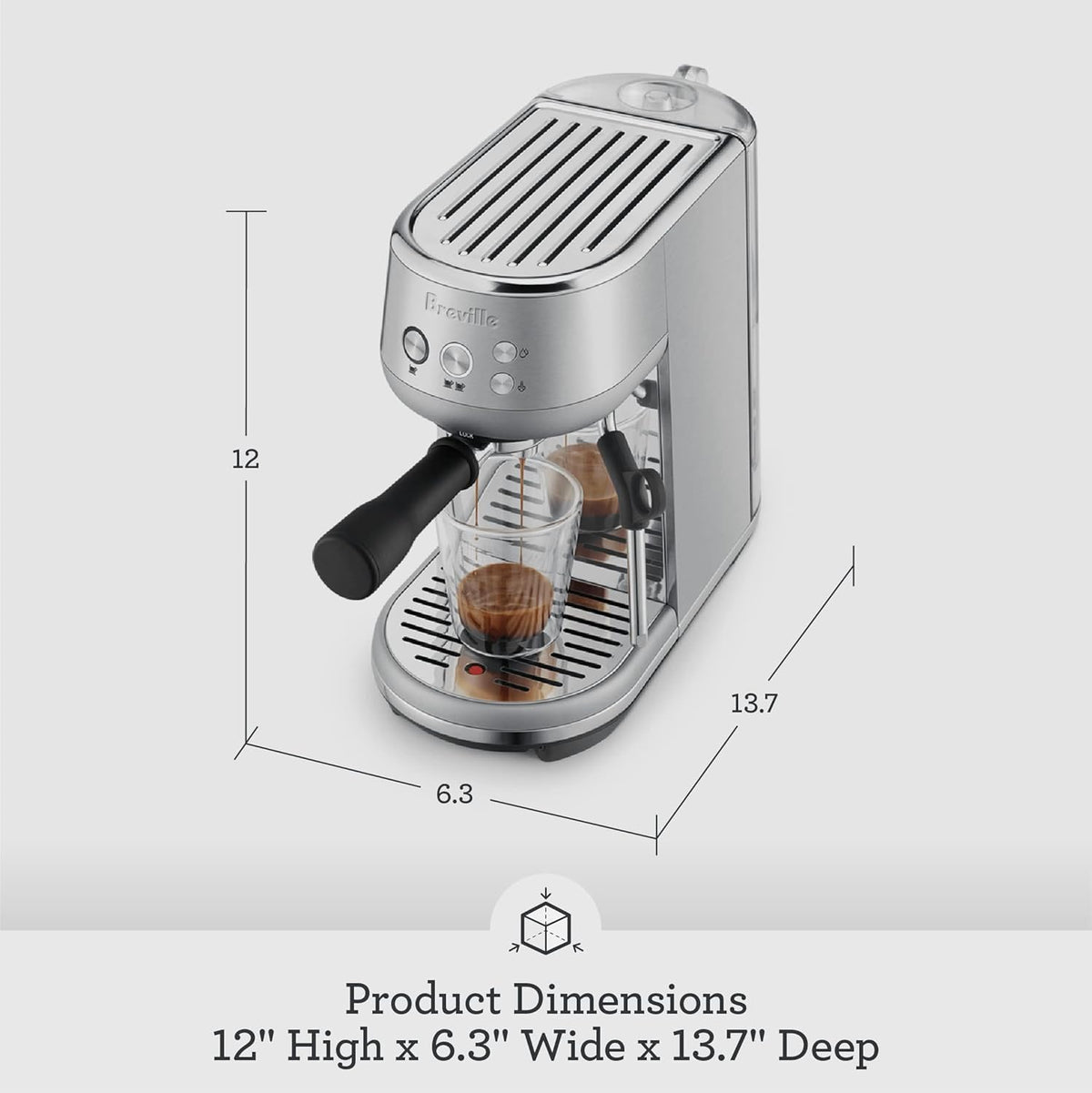 Breville BES450BSS Bambino Espresso Machine, Brushed Stainless Steel Make café-quality espresso, lattes and cappuccinos at home with this compact, manual coffee maker | Beginner-friendly