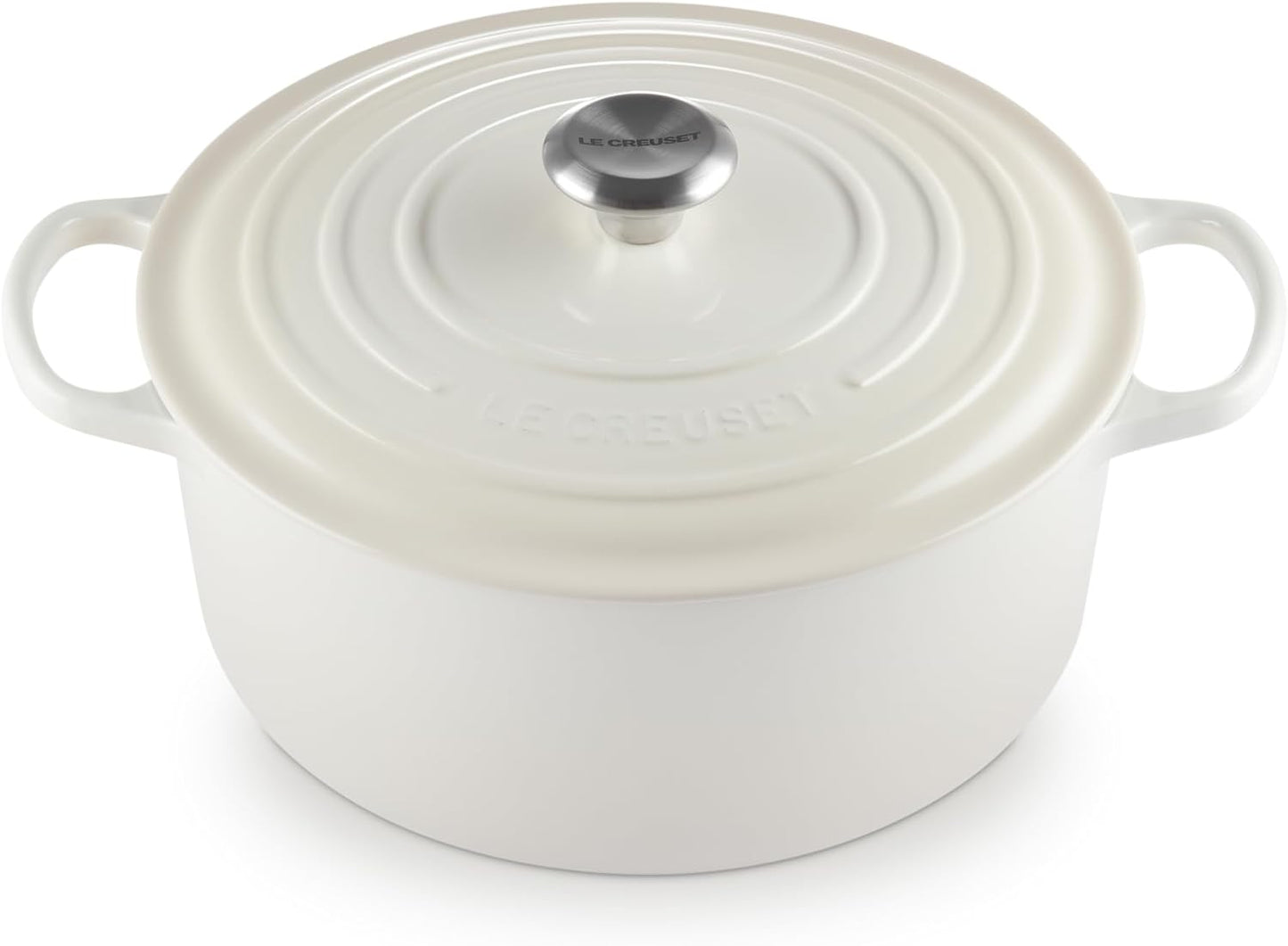 Enameled Cast Iron Signature round Dutch Oven, 7.25 Qt., Meringue