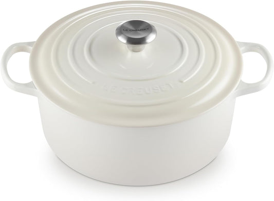 Enameled Cast Iron Signature round Dutch Oven, 7.25 Qt., Meringue