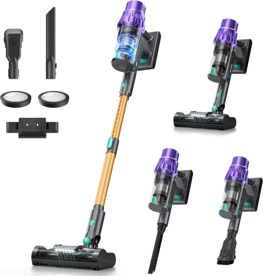 Cordless Vacuum Cleaner, 50Kpa/70Mins Vacuum Cleaners for Home with Auto Dust Detection/Led Touch Display, Stick Vacuum Cordless Rechargeable, Pet Vacuum for Pet Hair,Hardwood Floor,Carpet