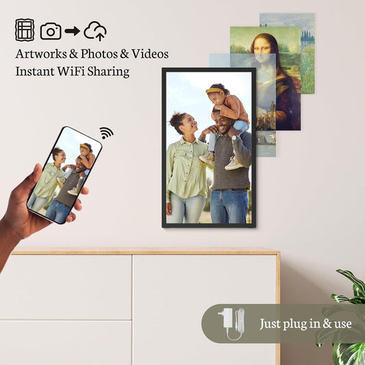 Large Digital Picture Frame 21.5 Inch, Touchscreen 1920X1080 FHD Wifi Digital Photo Frame Electronic 32GB Remote Control, Share Pictures/Videos via App/Usb/Sd Easy Setup Gifts for Mom, Black
