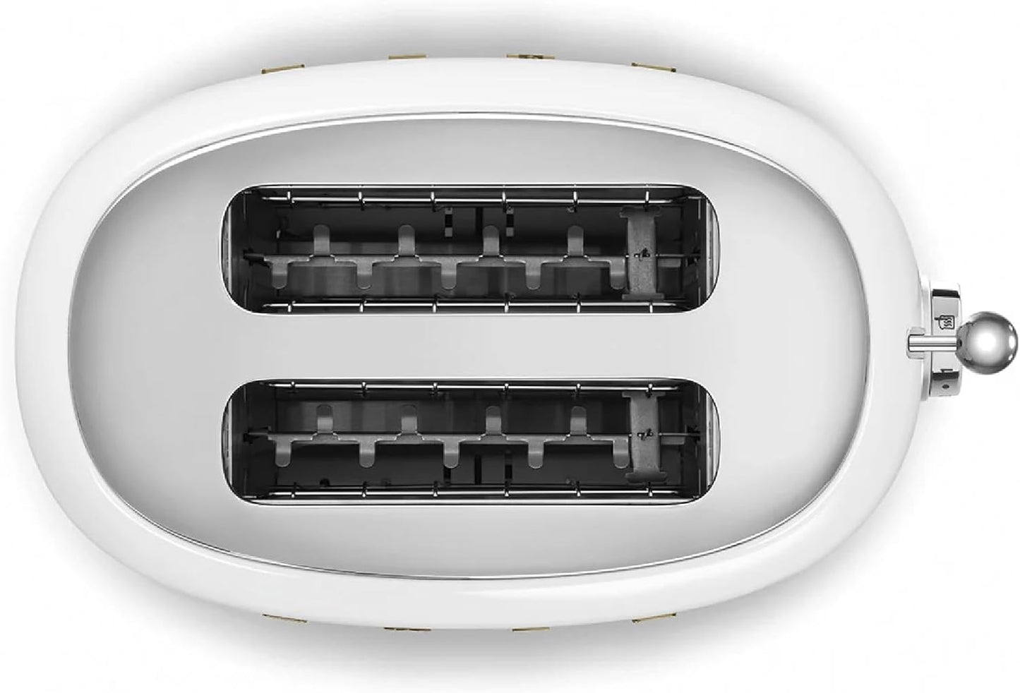 2-Slice Toaster, Stainless Steel, OVO Collection, Two Slice Toaster with 6 Presets and Removable Crumb Tray (Glossy White)