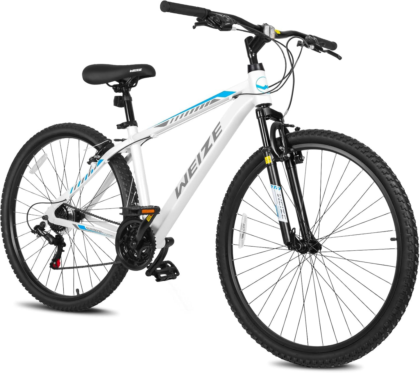 Hardtail Mountain Bike, 29 Inch Wheels Outdoor Cycling Bike, 21-Speed Trigger Shifter, Aluminum Frame for Men and Women, Comfort Saddle, MTB Bicycle with Suspension Fork, White