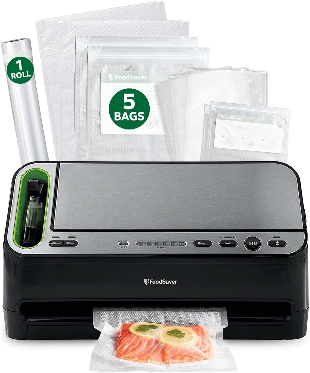 FoodSaver V4400 2-in-1 Vacuum Sealer Machine with Automatic Vacuum Sealer Bag Detection and Starter Kit