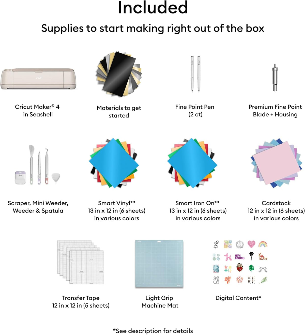 Cricut Maker 4 - Smart Cutting Machine (Seashell) | Engagement Bundle