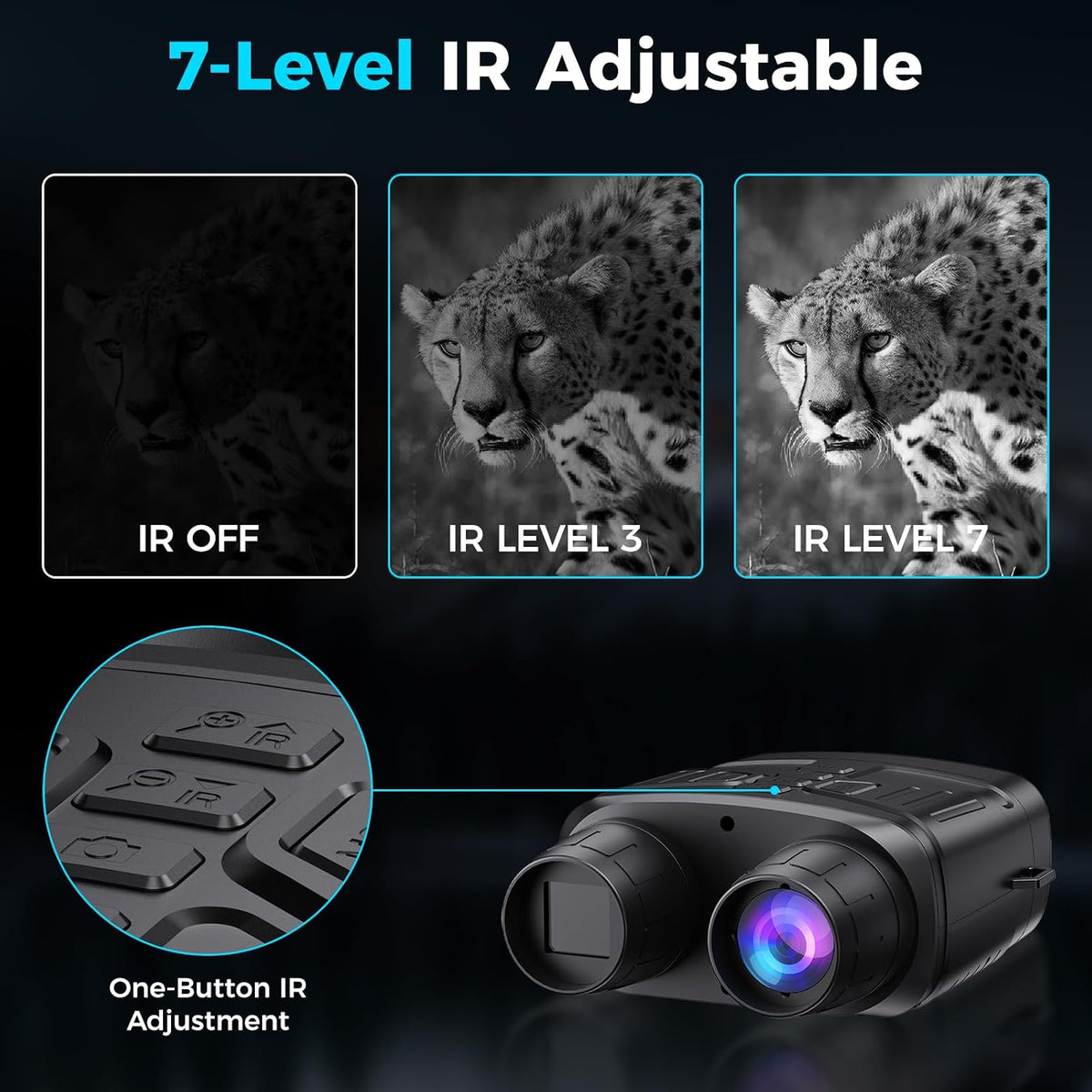 Night Vision Goggles, 4K Night Vision Binoculars for Adults 3" HD Display, 5000mAh Rechargeable Battery, 32GB TF Card Included for Wildlife, Camping & Security