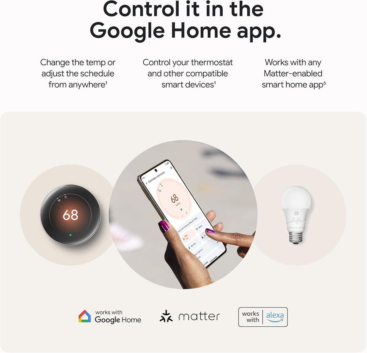 Google Nest Learning Thermostat (4th gen) + Nest Temperature Sensor (2nd gen) - Obsidian