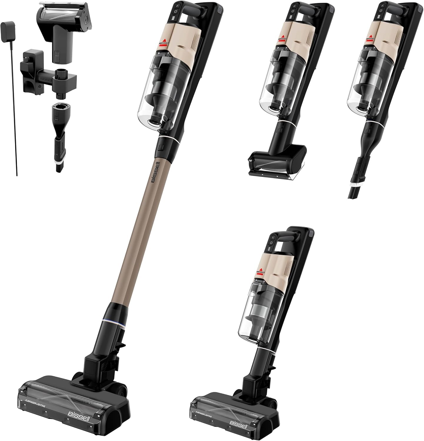 Bissell PowerClean FurGuard Self-Standing Cordless Vacuum w/Self-Cleaning Brush Roll, Wall Mount, Upholstery Tool & Bright Headlights, Amazon Exclusive Limited Edition Color, Coastal Clean, 4039A