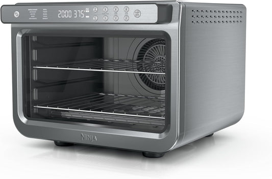 Ninja Air Fryer & Toaster Oven | Prestige Smart XL Countertop Oven | Bakes up to 20 Cookies, Fits up to a 12lb Turkey | Pizza, Toast, Bake, Air Fry & Reheat | 1800 Watts | Stainless Steel