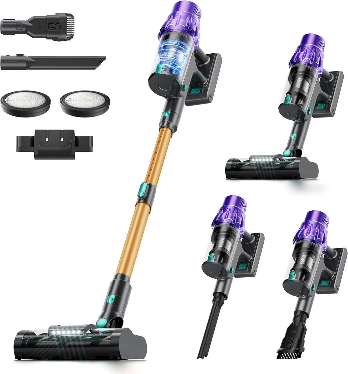 Cordless Vacuum Cleaner, 560W/50KPA/70Mins Vacuum Cleaners for Home with Auto Dust Detection/LED Touch Display, Stick Vacuum Cordless Rechargeable, Pet Vacuum for Pet Hair,Hardwood Floor,Carpet