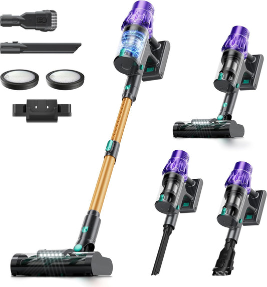 Cordless Vacuum Cleaner, 560W/50KPA/70Mins Vacuum Cleaners for Home with Auto Dust Detection/LED Touch Display, Stick Vacuum Cordless Rechargeable, Pet Vacuum for Pet Hair,Hardwood Floor,Carpet