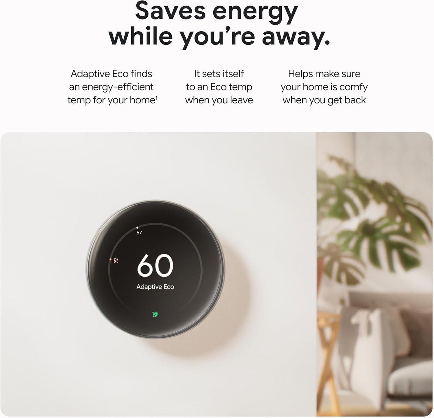 Google Nest Learning Thermostat (4th gen) + Nest Temperature Sensor (2nd gen) - Obsidian
