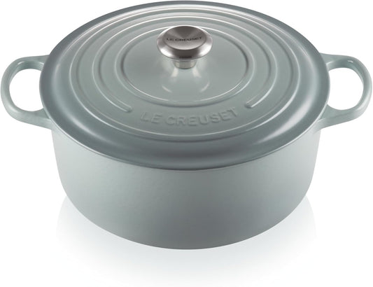 Enameled Cast Iron Signature round Dutch Oven with Lid, 7.25 Quart, Sea Salt