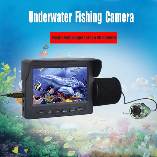 Fish Finder Kit, Underwater Fishing Camera with 4.3'' Display, Portable Video Fish Finder, Led Brightness Adjustment, Aluminum Alloy 165° View Fish Model Camera, for Lake Fishing