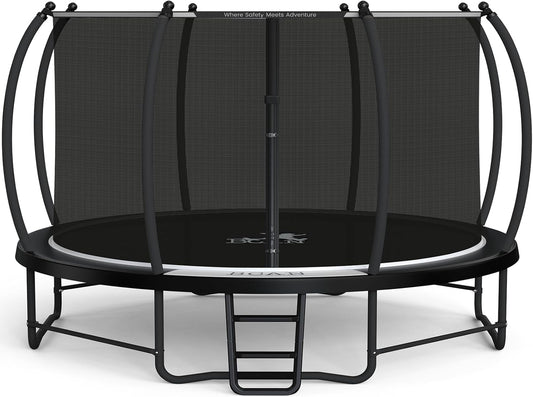 8FT 10FT 12FT 14FT 15FT 16FT Recreational Trampoline with Enclosure for Kids Adults, ASTM Approved, Outdoor Trampolines with Ladder for Kids