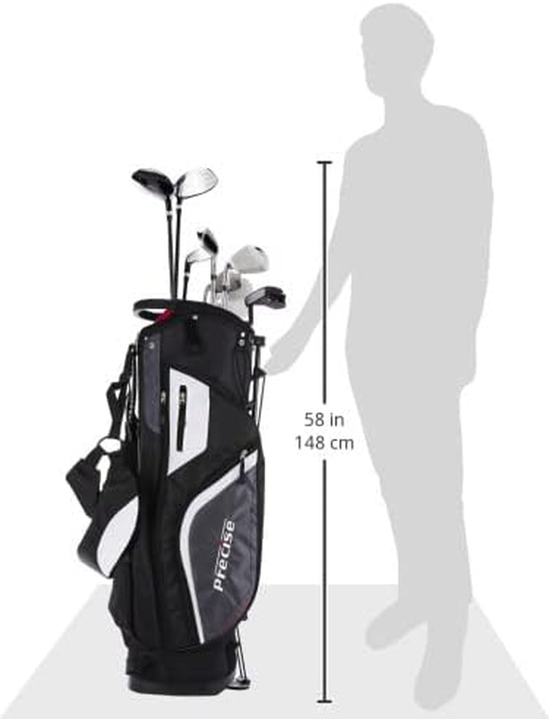 M5 Men'S Complete Golf Clubs Package Set Includes Titanium Driver, S.S. Fairway, S.S. Hybrid, S.S. 5-PW Irons, Putter, Stand Bag, 3 H/C'S