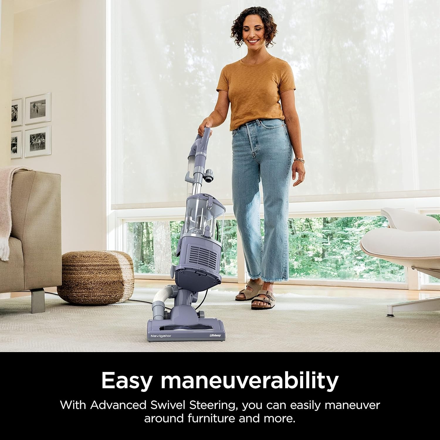 NV352 Navigator Lift Away Upright Vacuum, Hepa Filter, Anti-Allergen Technology, Swivel Steering, Ideal for Carpet, Stairs, & Bare Floors, with Wide Upholstery & Crevice Tools, Lavender
