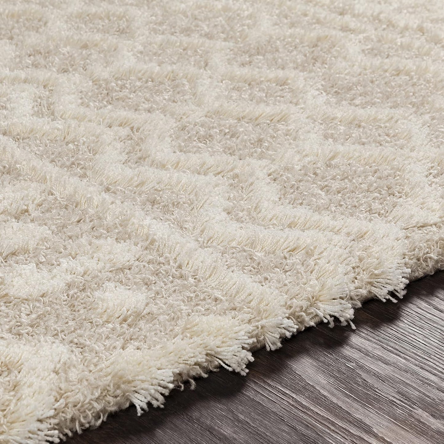 Hapsburg Moroccan Shag Area Rug, 5'3" X 7'3", Beige