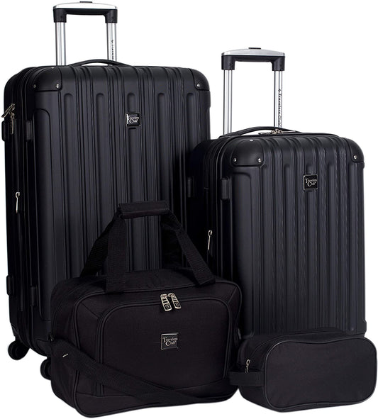 Midtown Hardside Luggage Travel, Black, 4-Piece Set