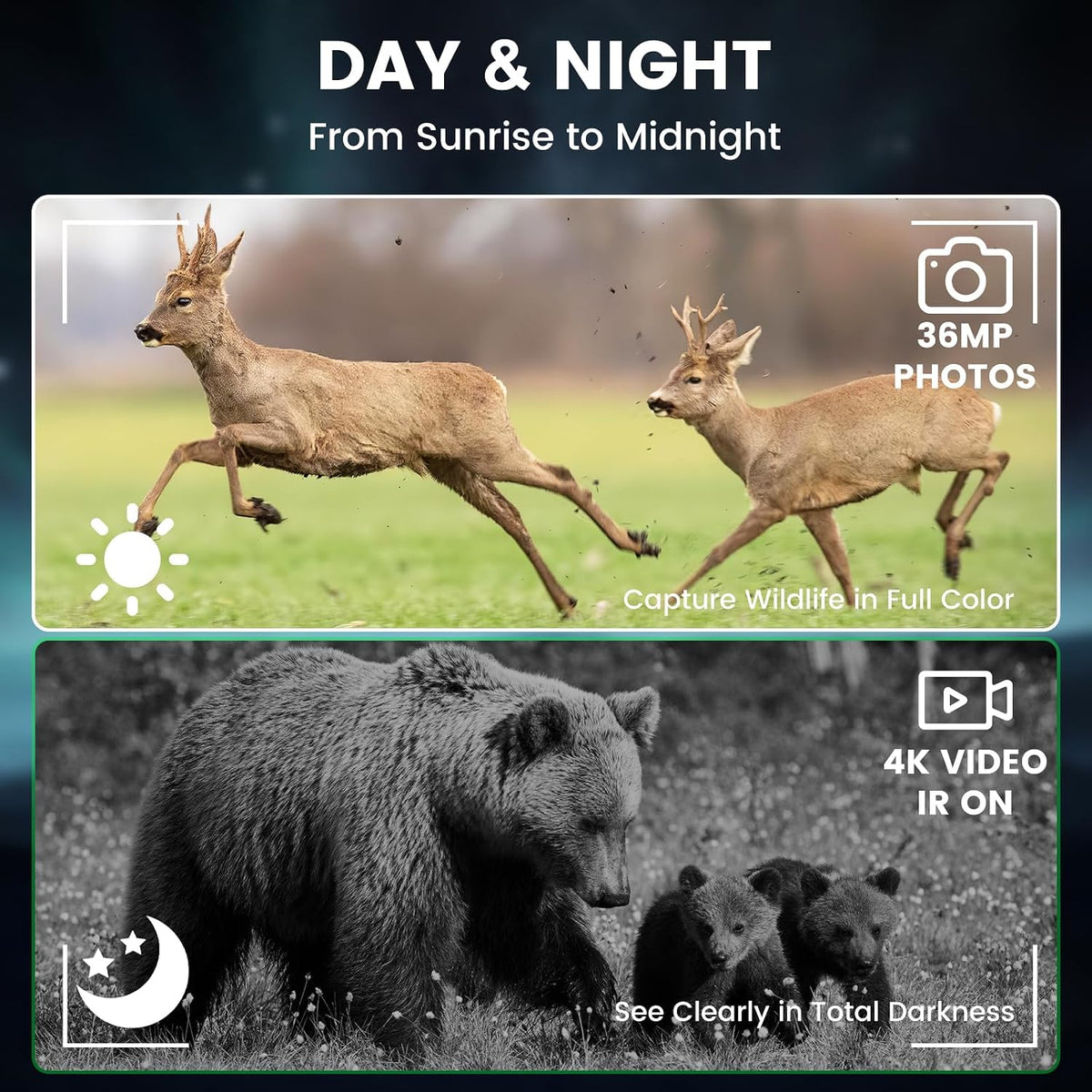 Night Vision Goggles, 4K Night Vision Binoculars for Adults 3" HD Display, 5000mAh Rechargeable Battery, 32GB TF Card Included for Wildlife, Camping & Security