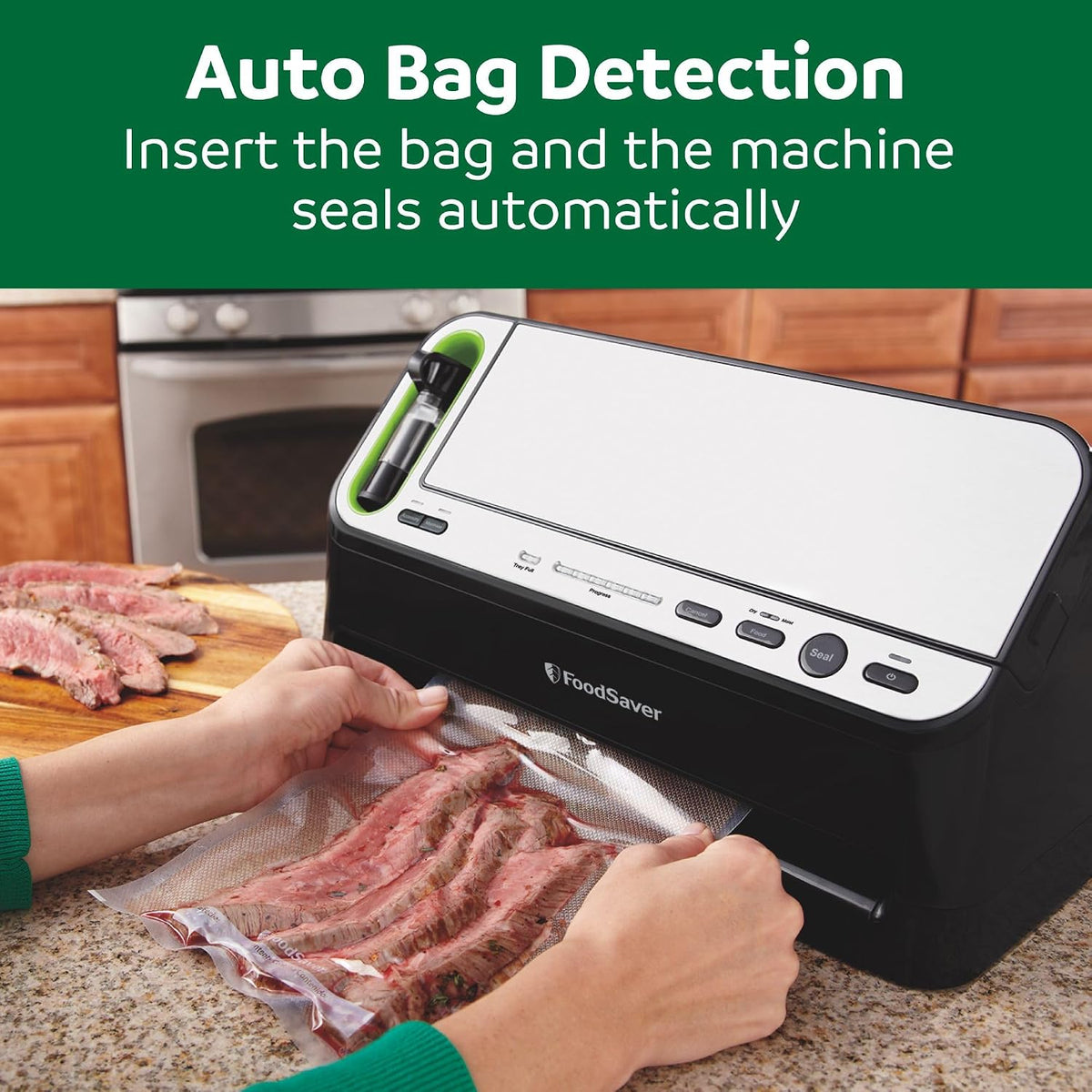 FoodSaver V4400 2-in-1 Vacuum Sealer Machine with Automatic Vacuum Sealer Bag Detection and Starter Kit
