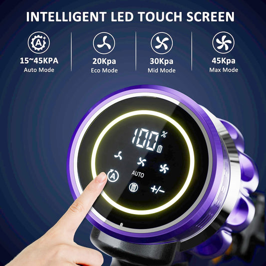 Cordless Vacuum Cleaner, 560W/50KPA/70Mins Vacuum Cleaners for Home with Auto Dust Detection/LED Touch Display, Stick Vacuum Cordless Rechargeable, Pet Vacuum for Pet Hair,Hardwood Floor,Carpet