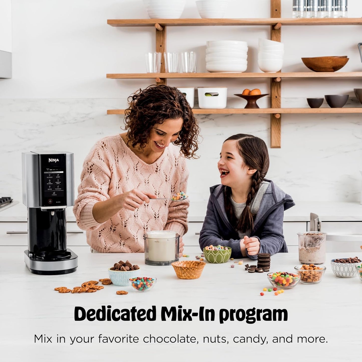 Ninja CREAMi | Ice Cream Maker Bundle | Includes (4)16 oz. Tubs for Gelato, Mix-ins, Milkshakes, Sorbet, Smoothie Bowls & More| 7 One-Touch Programs| Compact Size| Perfect for Kids | Silver