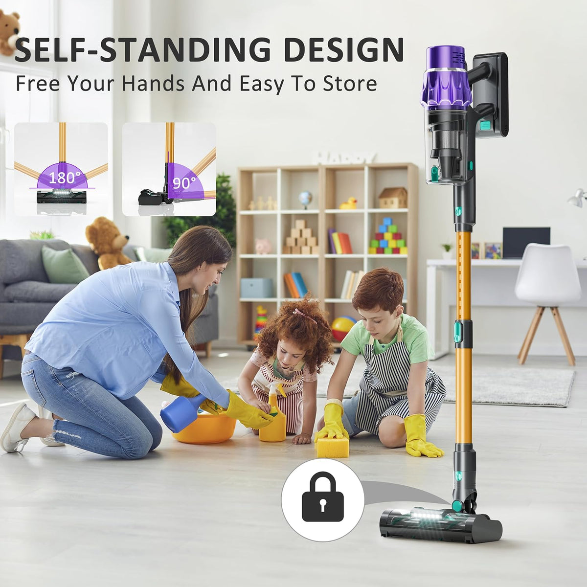 Cordless Vacuum Cleaner, 560W/50KPA/70Mins Vacuum Cleaners for Home with Auto Dust Detection/LED Touch Display, Stick Vacuum Cordless Rechargeable, Pet Vacuum for Pet Hair,Hardwood Floor,Carpet