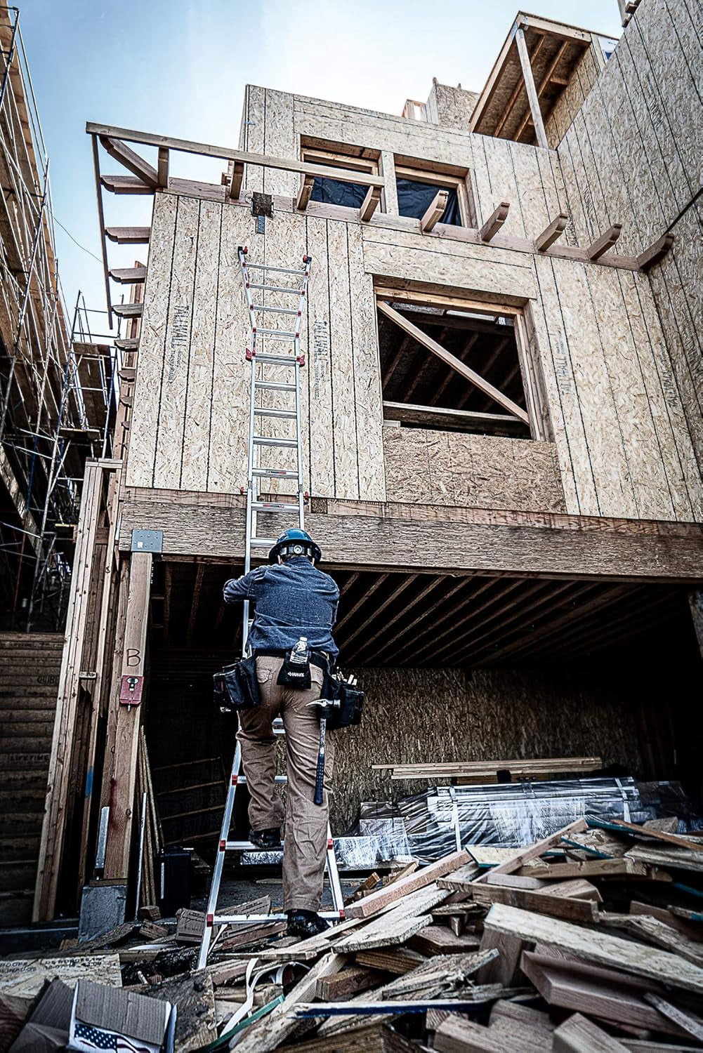 Ladder Systems, Velocity with Wheels, M22, 22 Ft, Multi-Position Ladder, Aluminum, Type 1A, 300 Lbs Weight Rating, (15422-001)
