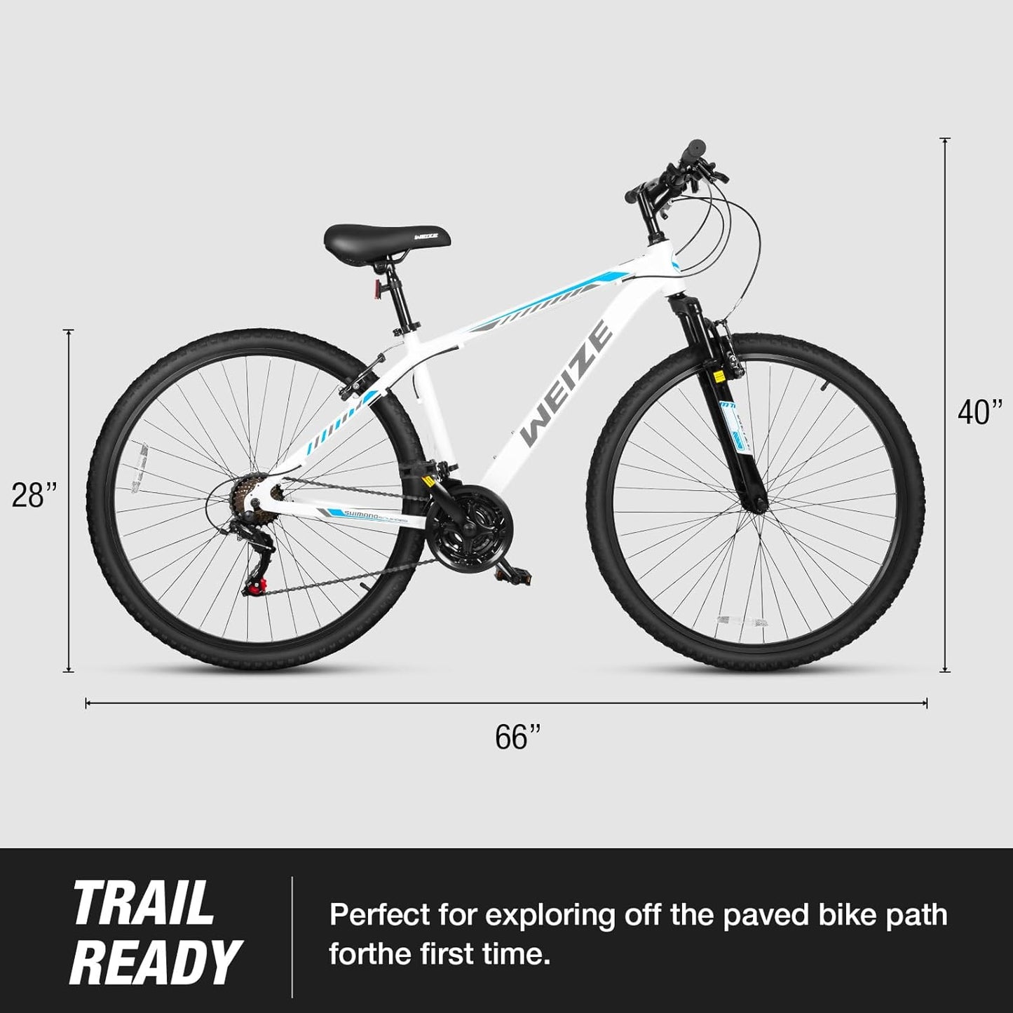 Hardtail Mountain Bike, 29 Inch Wheels Outdoor Cycling Bike, 21-Speed Trigger Shifter, Aluminum Frame for Men and Women, Comfort Saddle, MTB Bicycle with Suspension Fork