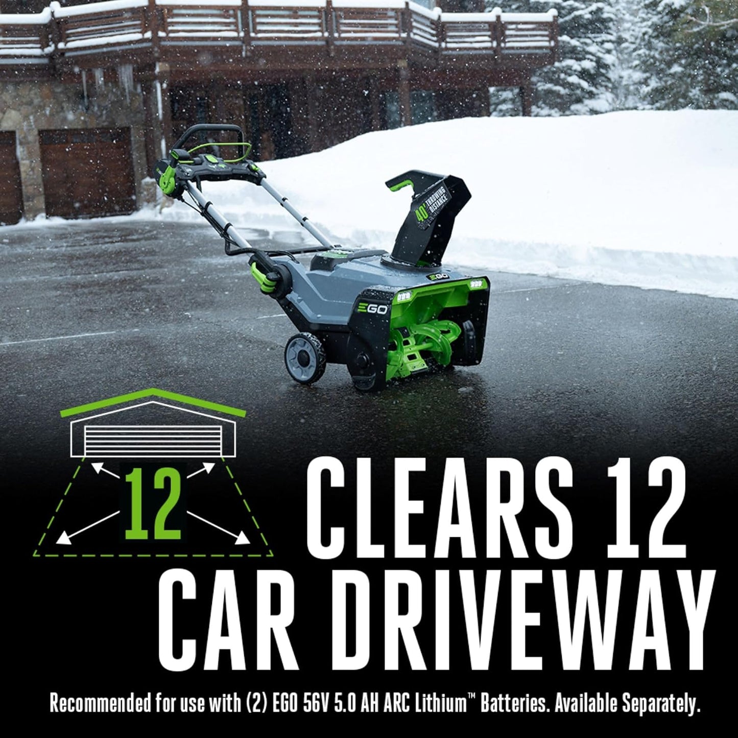 SNT2110 Peak Power 21-Inch 56-Volt Cordless Snow Blower with Steel Auger Battery and Charger Not Included,Black