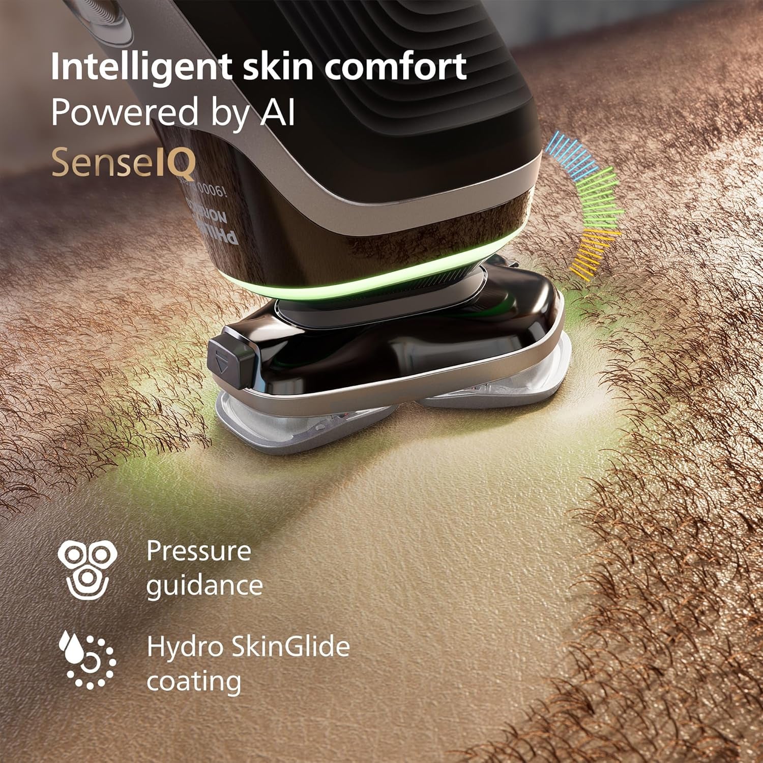 Shaver I9000 Prestige, Wet & Dry Electric Shaver, Dark Slate Nova, Senseiq Technology, Triple Lift & Cut System, 360 Rotating Dual Steelprecision Blades, Charging Stand, XP9204/85