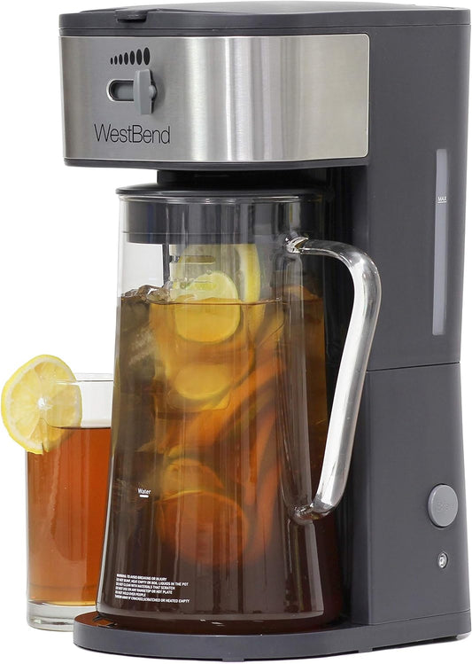 IT500 Iced Tea Maker or Iced Coffee Maker Includes an Infusion Tube to Customize the Flavor, Features Auto Shut-Off, 2.75-Quart, Black